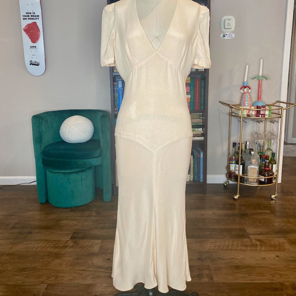 Chloé Silk Drop Waist Midi Dress Small Medium 40 FR